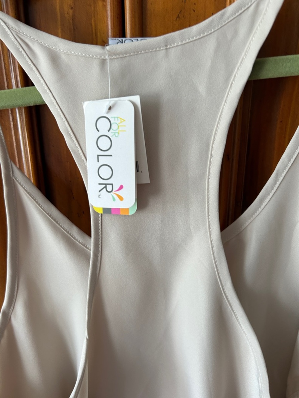 All For Color Neutral Beige Layered Racerback Cami - Picture 5 of 6